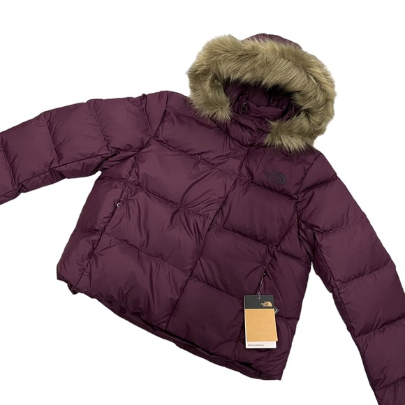 THE NORTH FACE Womens New Dealio 550 Down Short Jacket Blackberry Wine - Picture 5 of 16